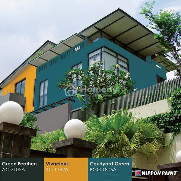 Kinh nghiệm sơn mặt tiền nhà màu xanh lá cây đẹp