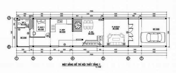 Bản vẽ thiết kế nhà ống 2 tầng 100m2 4 phòng ngủ
