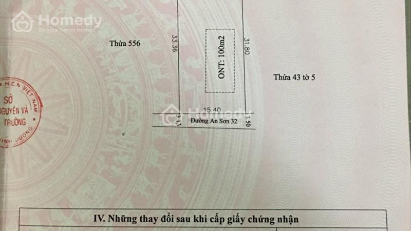 Cần bán lô An Sơn 32 Thuận An, Bình Dương diện tích 15,4x32m thổ cư 100m² LH 0974218171 - Ảnh 1