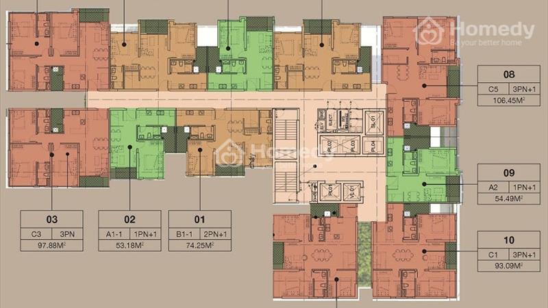 bán gấp căn hộ 1+1 55m2 tòa the zen giá 2,46 tỷ lh 0977699855 - Ảnh 3