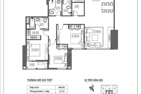 Căn hộ mới 4 ngủ, 146m2, thiết kế đẹp, giá cực tốt, HPC Landmark 105