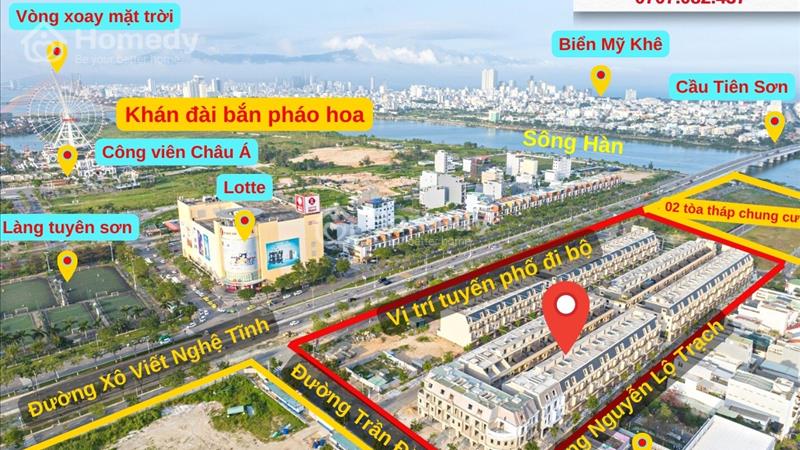 Nhà phố ven sông Hàn trung tâm Tp Đà Nẵng, đang cho thuê 40tr/tháng, gần 3 tòa chung cư 40 tầng - Ảnh 1