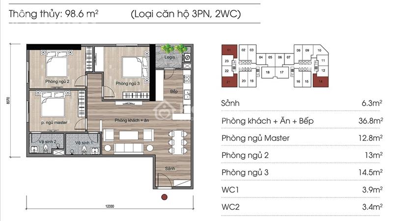 Bán căn góc 3 ngủ full đồ 98m2 giá 3.4 tỷ view sông đuống tại chung cư eurowindow river park  - Ảnh 1