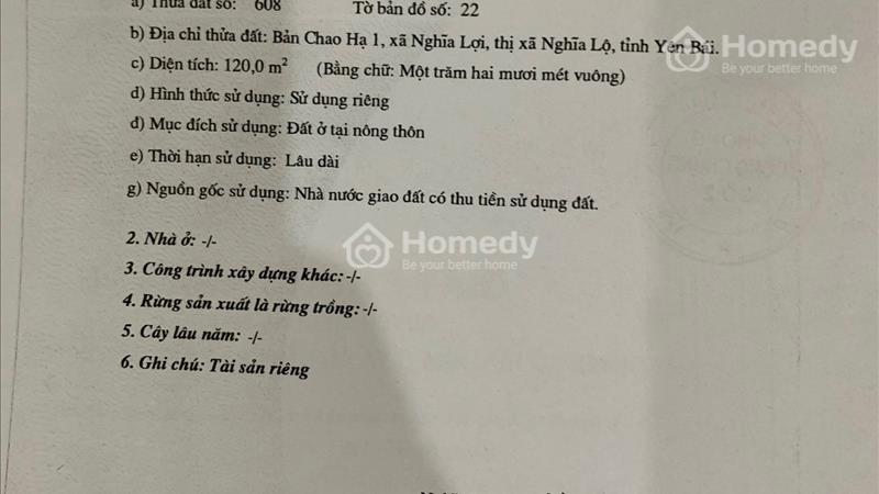 Bán đất 120 m2 Đại lộ Hoa Anh Đào, Chao Hạ, xã Nghĩa Lợi, TX Nghĩa Lộ, Yên Bái (LH: 0913533265) - Ảnh 3