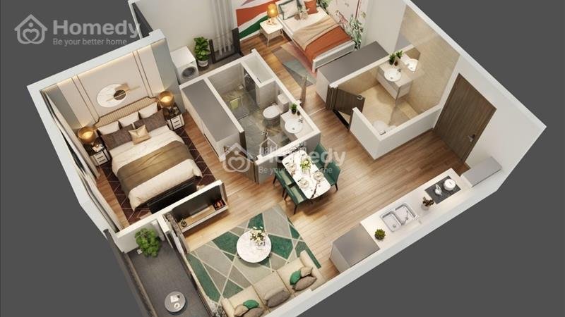 Vinhomes Smart City 2PN 2wc 59 m tầng trung view bể bơi, căn mới giá gốc cđt 2,65 tỷ - Ảnh 4