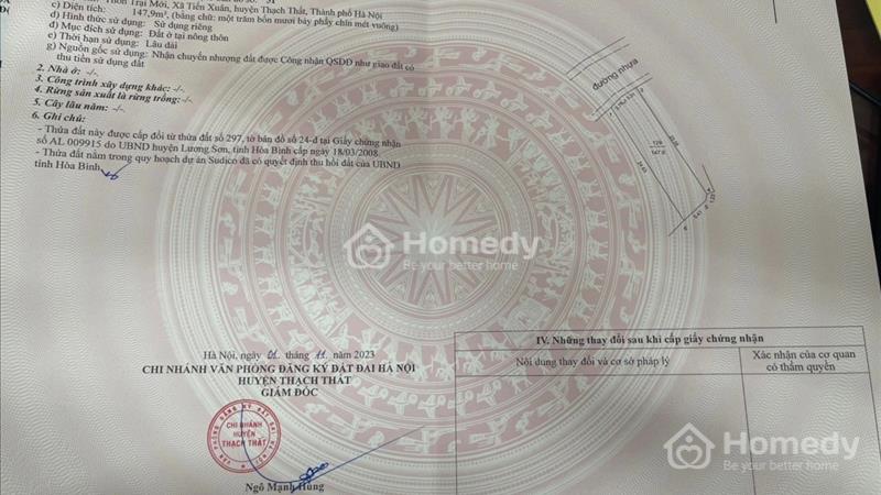 Đất Thổ Cư 148m2 Tại Thôn Trại Mới, Xã Tiến Xuân, Huyện Thạch Thất sát cổng ĐHQG HN - Ảnh 4