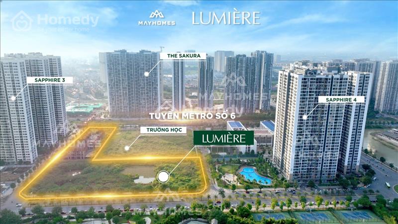 Siêu đẹp căn 3PN 93m view thoáng khu Vip Lumiere Evergreen tầng trung giá 6,2 tỷ - Ảnh 5