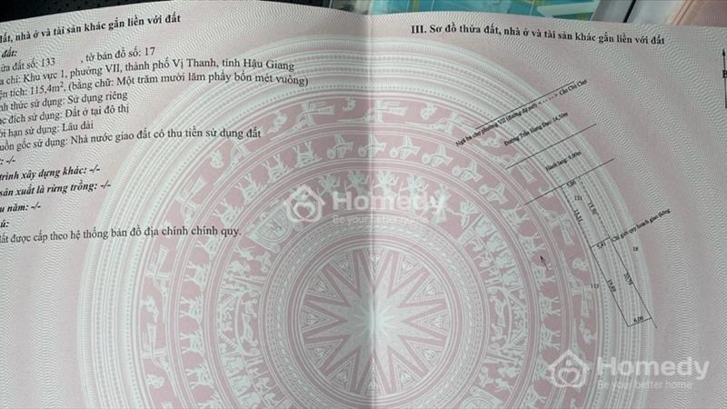 Bán Nền tặng Nhà mặt tiền đường Trần Hưng Đạo gần chợ Phường 7 , Vị Thanh - Ảnh 3