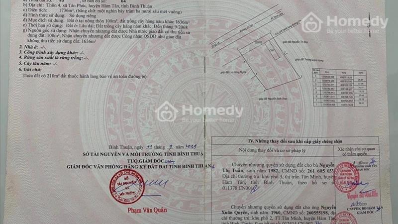 Bán đất chính chủ giá tốt khu vực thôn 4, xã Tân Phúc, huyện Hàm Tân, tỉnh Bình Thuận. - Ảnh 2