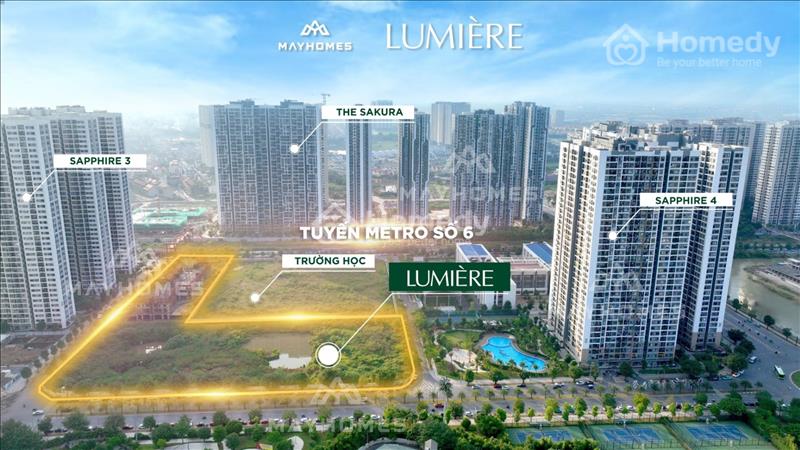 Bán căn hộ hàng hiệu 2N1WC 53m thông minh Lumiere Evergreen tại Smart City giá 3.2 Tỷ - Ảnh 3
