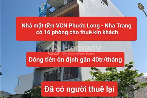 Bán nhà MẶT TIỀN kđt VCN Phước Long - Nha Trang vừa ở kinh doanh 16 căn hộ kín khách. Có dòng tiền 