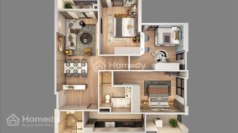 Duy nhất căn hộ 3 Phòng Ngủ đẹp như tranh giá chỉ hơn 4 tỷ. (LH: 096.299.1168) - Ảnh 1