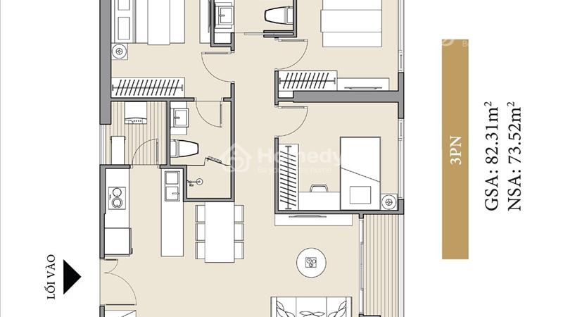 Bán 3PN tầng 05 view hồ, view nội khu Masteri, 74m2 sử dụng Vinhomes Smart City, giá gốc CĐT - Ảnh 2