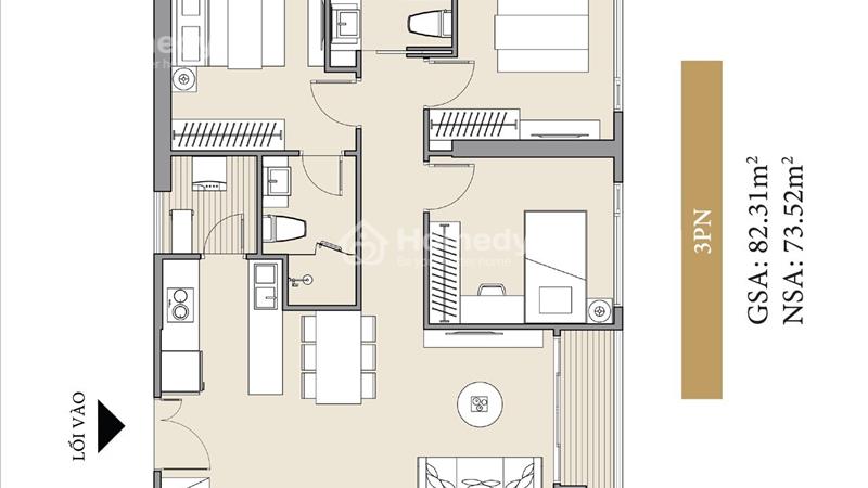 Bán 3PN tầng 28 view Hồ, view nội khu Masteri, 74m2 sử dụng Vinhomes Smart City, giá gốc CĐT - Ảnh 2