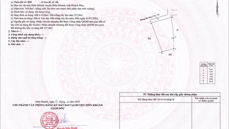 Đất vườn thổ cư thị trấn Diên Khánh cần bán gấp chỉ 6,5tr/m2 - Ảnh 4