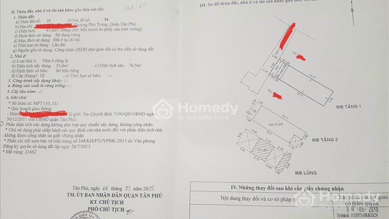 Nhà 9 Chủ, Bán Gấp, Q Tân Phú - Hồ Chí Minh, Sổ Hồng Riêng, 43.6 m2, GIÁ 3.90 Tỷ - Ảnh 1