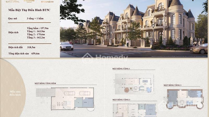 Bán Biệt thự Ciputra View trực diện công viên 65 ha - 190 m2 - 3 tầng 1 tum 1 hầm - Ảnh 3