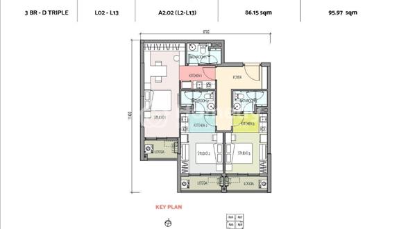 95m2 3PN 3 Khoá, 50 tiện ích cao cấp, view sông, 12,2 tỷ allin, lợi nhuận 3,5% cho thuê. Giáp Q1 - Ảnh 1