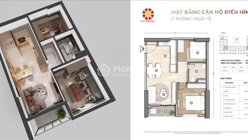 Bán căn hộ 2PN HT Pearl, 1.85 tỷ, thanh toán 210tr, nhận nhà, Làng Đại học, nhà mới, giá chủ đầu tư - Ảnh 2