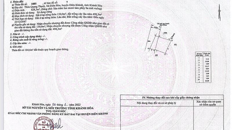 Chính Chủ Cần Bán Rẻ Lô Đất tại Thôn Quang Thạnh , Diên Hòa , Giá Tốt - Ảnh 4