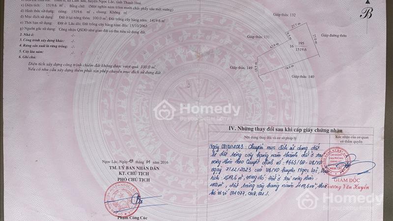 Chính chủ cần bán lô đất giá cực kỳ Hợp Lý, vị trí đẹp tại Lam Sơn, Ngọc Lặc, Thanh Hóa. - Ảnh 1