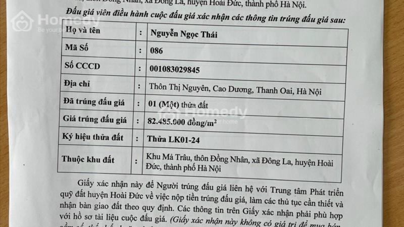 Chính chủ bán đất đấu giá Đồng La, Hoài Đức, Hà Nội Diện tích từ 60-100m  - Ảnh 5