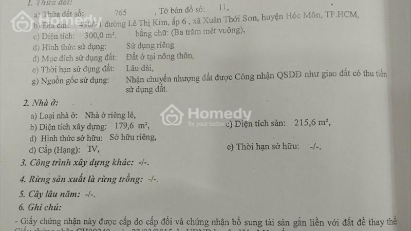 bán nhà xưởng 300m2 thổ cư xã Xuân Thới Sơn gần ngã tư Hóc Môn, - Ảnh 1