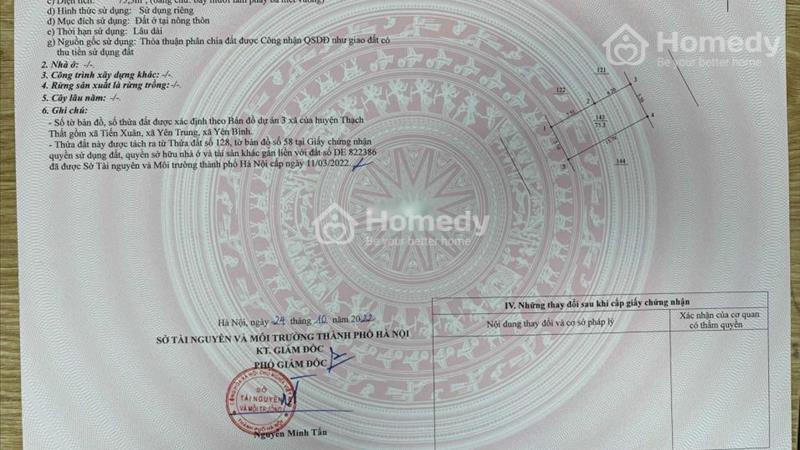 Bán nhanh lô đất 75 m2, mặt tiền 5m tại Đường Bãi Dài - Tiến Xuân - Thạch Thất - Hà Nội, giá rẻ - Ảnh 3