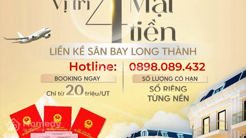 Đất nền thanh toán chỉ 360tr sổ hồng riêng , Ngân hàng hỗ trợ 70% ,liền kề sân bay Long Thành - Ảnh 1