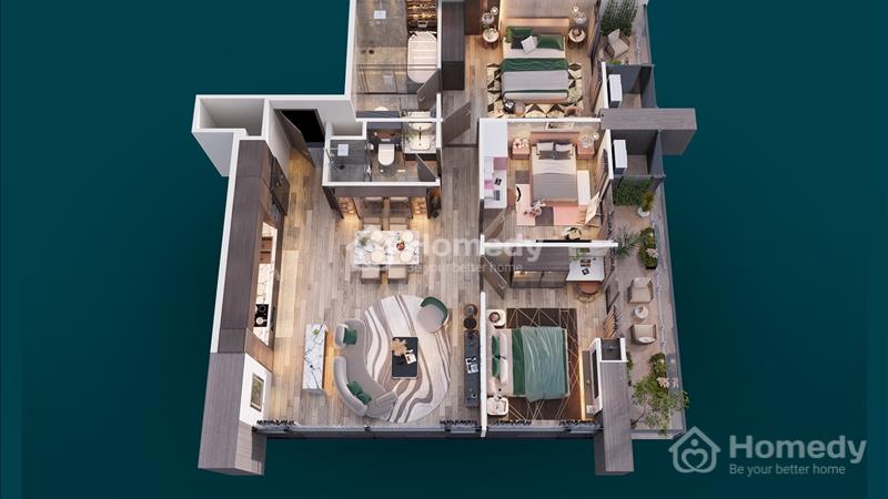 Chính chủ cần bán cắt lỗ căn 2 Pn 82m2 và 3 Pn 93 m2 -Full nội thất 5 * View trục diện biển tầng 30 - Ảnh 2