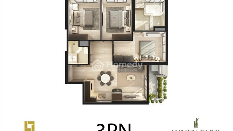 Cắt lỗ - Chỉ 3,350 sở hữu căn hộ 3PN , Chung cư Haven Park Ecopark - Căn góc, 79m2 sử dụng - Ảnh 3
