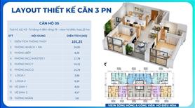 Chỉ còn 1 căn 3PN 101m2, Khai Sơn City, Giá 6.1 tỷ. Hỗ trợ ls 0%. Hướng đông nam view hồ - Ảnh 2