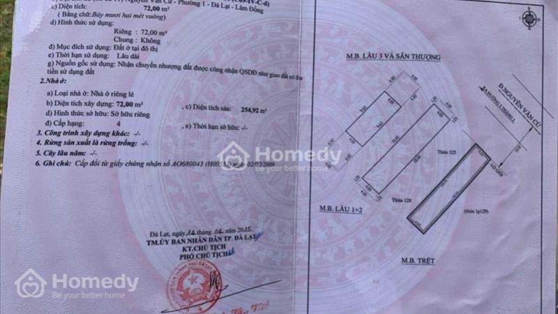Cần bán nhà mặt tiền đường vi trí vàng kinh doanh tốt tại Nguyễn Văn Cừ -phường 1 - Đà Lạt  - Ảnh 1