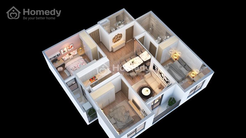 TRực tiếp CĐT-Căn hộ 92m2 được thiết kế 3PN- full nội thất, sẵn bàn giao nhà ở ngay 0979209391 - Ảnh 3