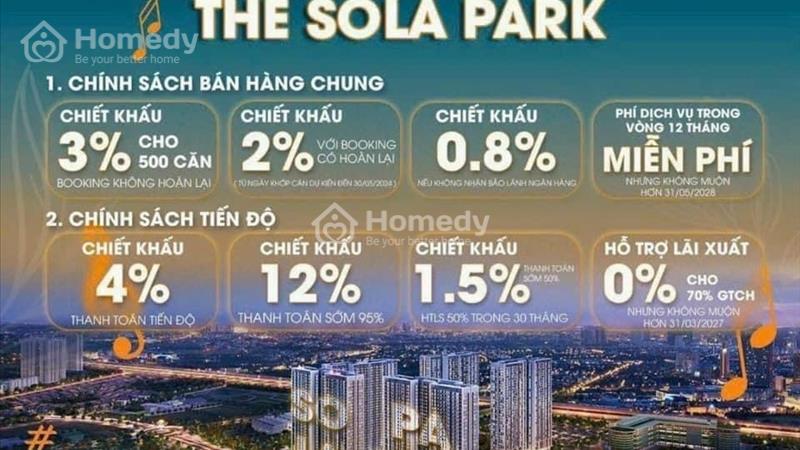 Booking SolaPark CK 16%,căn 1n+ giá từ 2,6tỷ, 2n giá từ 3,5tỷ, 2N+ giá từ 4 tỷ-Ân hạn ls 0% 30th - Ảnh 1
