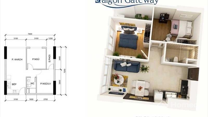 Cho thuê CC Gateway mặt tiền Xa Lộ HN, Ngay tuyến Metro Số 10, Đến Q1 chỉ 10p. Có thể ở 4-6 người. - Ảnh 4