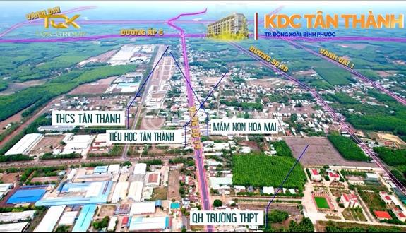 2 lô liền kề mặt tiền đường nhựa 32m - Đối diện cổng KCN Đồng Xoài 1 - Chỉ với 6xx/lô - Ảnh 1