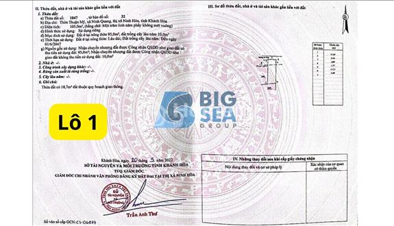 Cần tiền bán nhanh 4 lô đất liền nhau full thổ cư 2 mặt tiền Ninh Hòa - Khánh Hòa - Ảnh 1