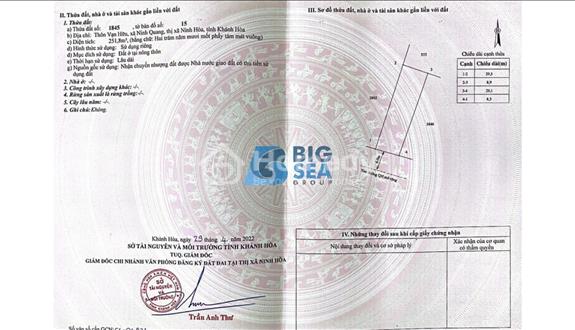 Cần tiền bán nhanh Lô đất 251,8m2 full thổ cư Thị xã Ninh Hòa - Khánh Hòa  - Ảnh 1