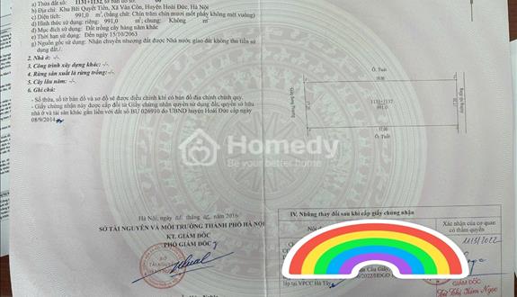 Nhượng 991m2 MT 18m đất trồng cây lâu năm Vân Côn - Hoài Đức. - Ảnh 1
