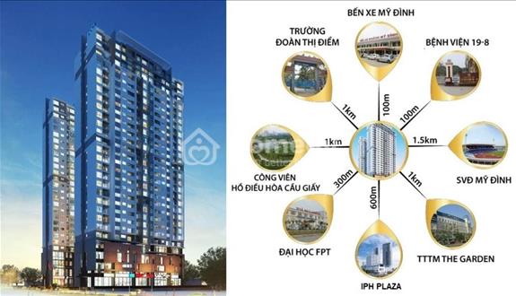 Cho thuê chung cư Mỹ Đình Plaza 2, 80m, 2 ngủ, 2 wc, full nội thất, giá tốt - Ảnh 1