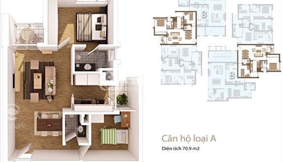 Bán 2 ngủ 2 vệ sinh, diện tích 71m2 , chung cư Rừng cọ , KĐT Ecopark - giá 2.530 - Ảnh 1