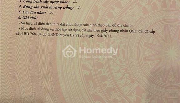 Chính chủ bán đất Ba Vì. Vị trí: Cách trung tâm HN 60km, 1h đi oto. - Ảnh 1