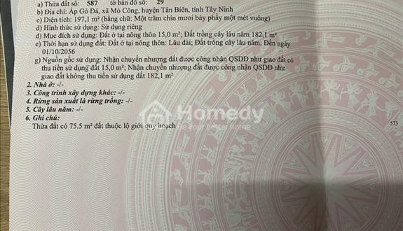 Chính chủ cần bán Đất nền Mỏ Công, Tân Biên, đất đường nhựa, sổ hồng riêng - Ảnh 1