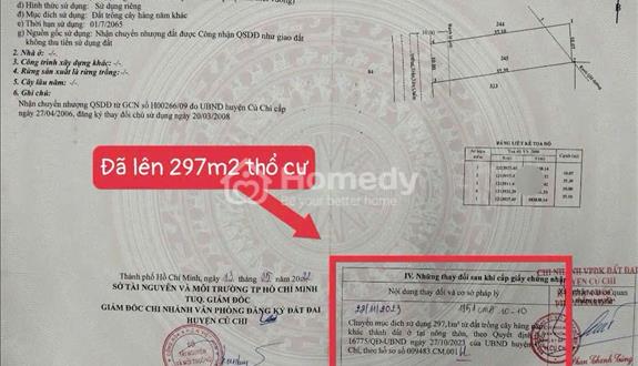 Hạ giá cắt lỗ từ 1tỷ2 xuống còn 760Tr lô đất 371m2 đất thổ cư ,MT Trần Văn Chẩm ,Củ Chi - Ảnh 1