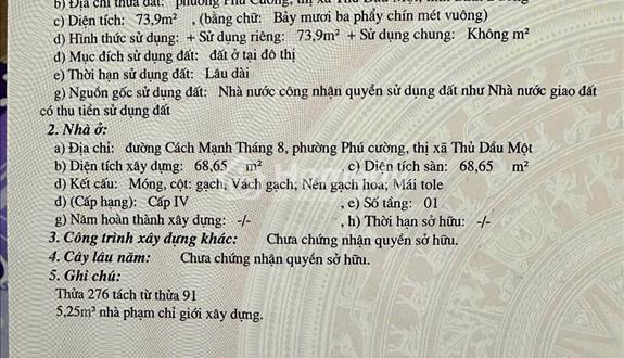 Bán nhà riêng tại phường Phú Cường - Thủ Dầu Một - Bình Dương - Ảnh 1
