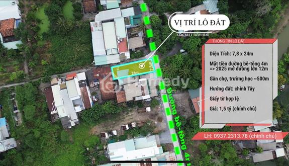 Bán Đất 7,8mx24m góc mặt tiền đường bê-tông 4m giáp Trịnh Như Khuê, cách chợ Bình Chánh 500m - Ảnh 1