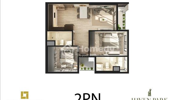 Bán căn hộ 68m2 thông thủy - view Đảo - 2 ngủ - chung cư Haven Park Ecopark - 3,5 tỷ - Ảnh 1