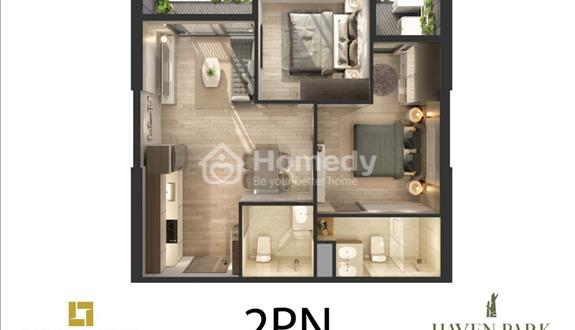 Bán căn hộ 2 ngủ 2 vệ sinh - không nội thất - chung cư Haven Park Ecopark - Giá 3 tỷ 080 - Ảnh 1