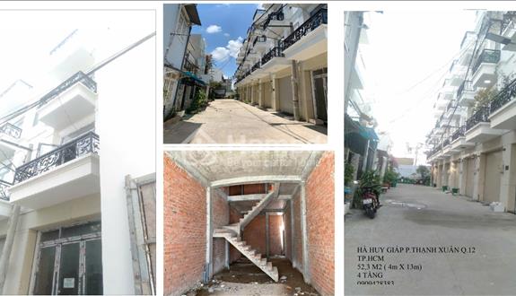 🔥 Nhà 4 Tầng HÀ HUY Giáp phường Thạnh Xuân Q12 Dt 52,6m2 (4x13) 💰 chỉ 4,6 tỷ, Hẻm Ô tô, 4PN - Ảnh 1